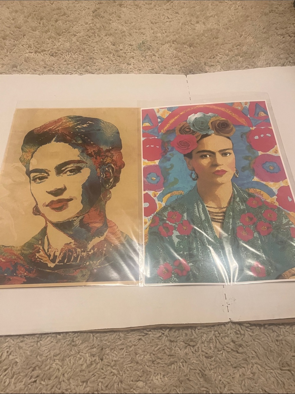 Frida Kahlo Color Pop Art Prints - Set of 2 (Multicolor)